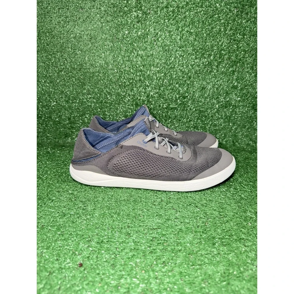 Olukai Men Size 11.5 MOKU Pae Blue Grey Mesh Slip On Comfort Shoe Casual Sneaker
